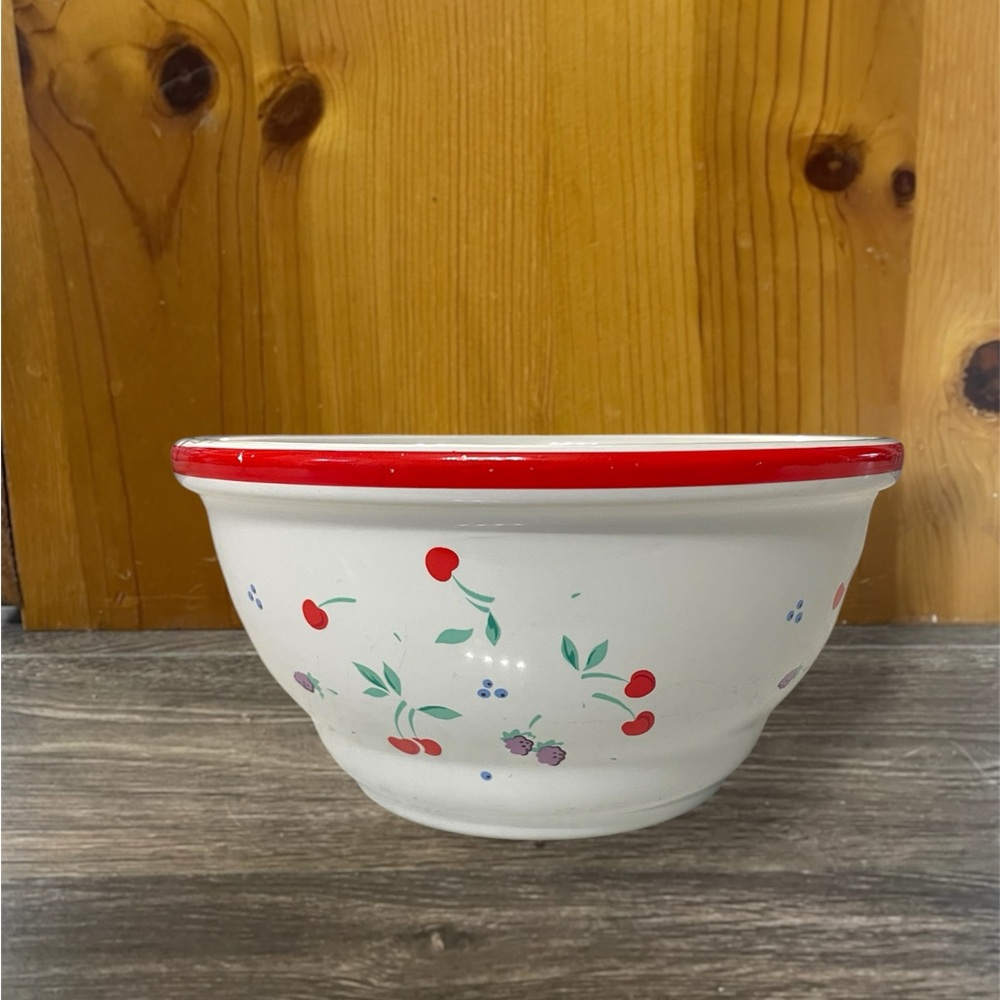 Berries Jubilee Cherry Patterned Ceramic Mixing Bowl